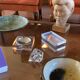 Hollywood regency lucite smoking set, Guzzini  Italy 1970