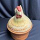 Tableware, polychrome earthenware terrine chicken, 20th century