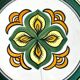Henriot Quimper Breton earthenware plate – green-yellow-orange geometric pattern – Ø 24 cm