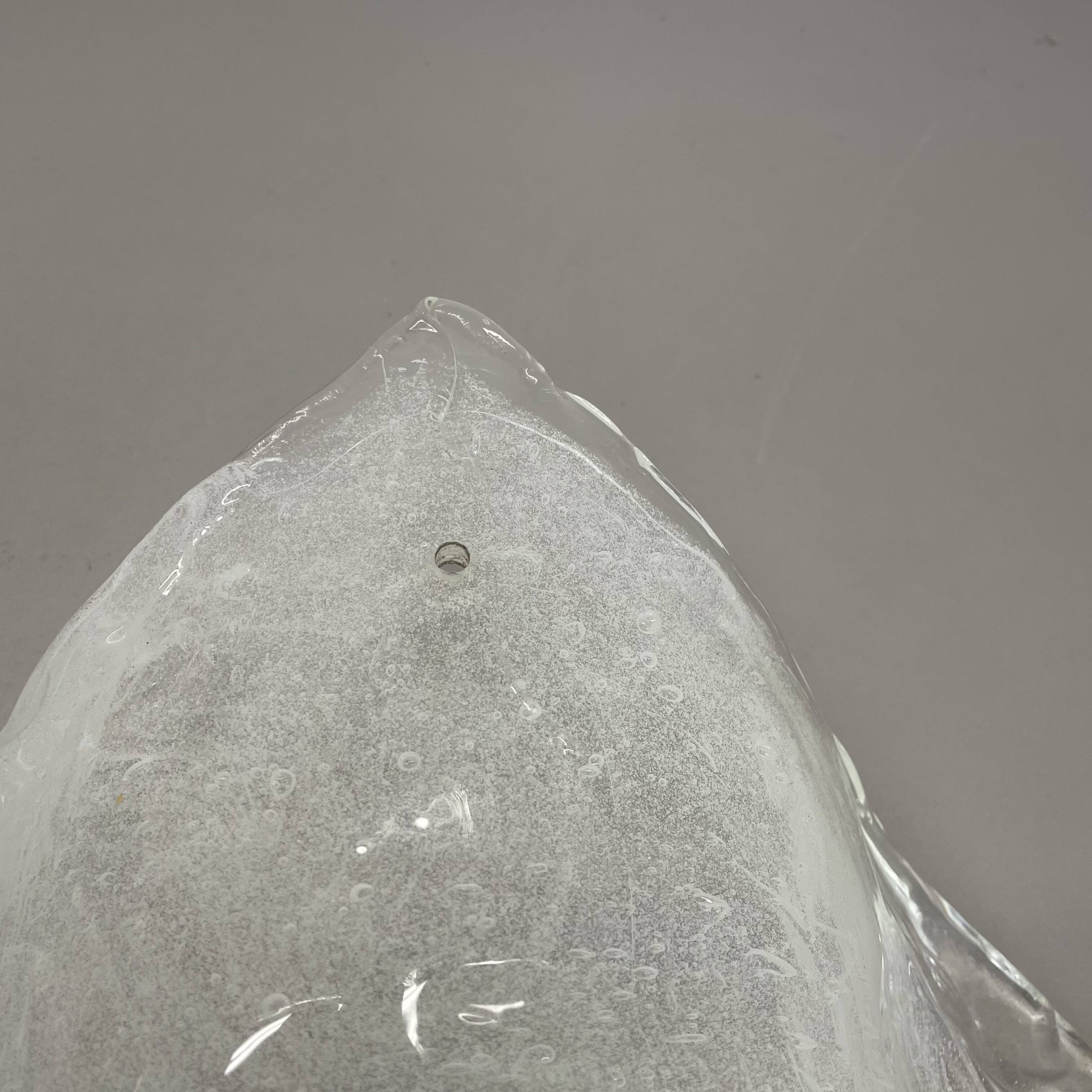 Large Organic Hollywood Regency Ice Glass Wall Light by Kalmar Lights, 1970
