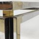 Steel / smoked glass table in the style of Willy Rizzo