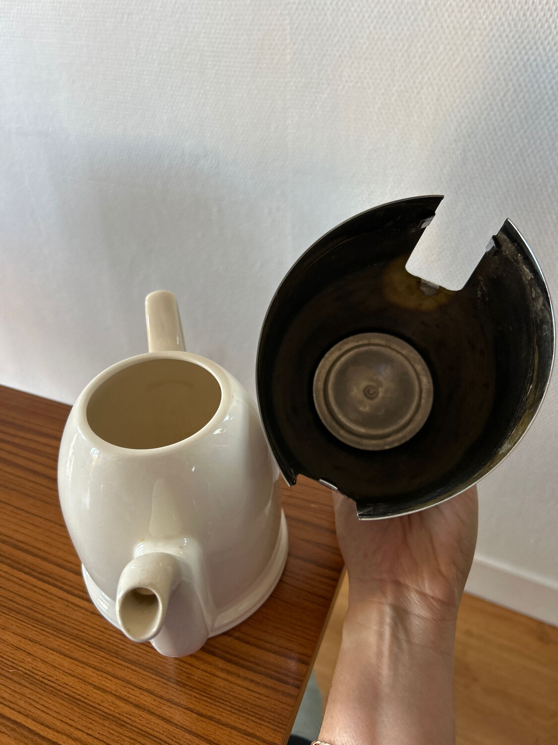 Salam Thé 57 teapot in stainless steel and earthenware