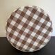 Children's pouf in Vichy chocolate fabric H28 X L 24