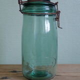 Former Green turquoise Solidex 1 litre glass jar