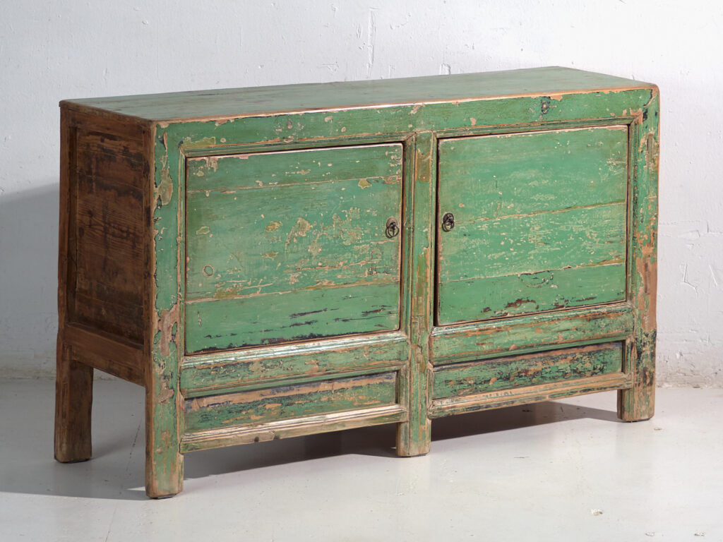 Antique pine buffet with original green paint – China, circa 1930