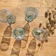 Verres à pied fleur bleu turquoise