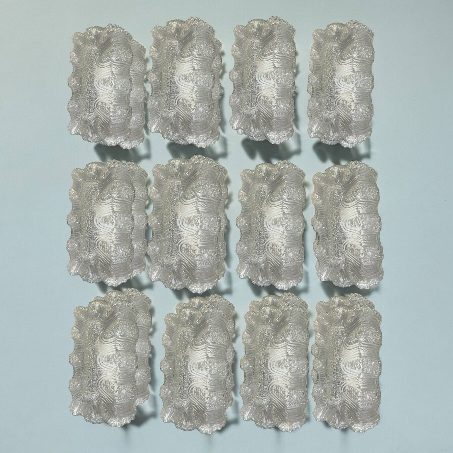 Crystal Glass Sconces Set of 12 by Staff Germany 1970’s