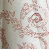 Abat-jour en toile de Jouy motifs rouges sur fond vanille