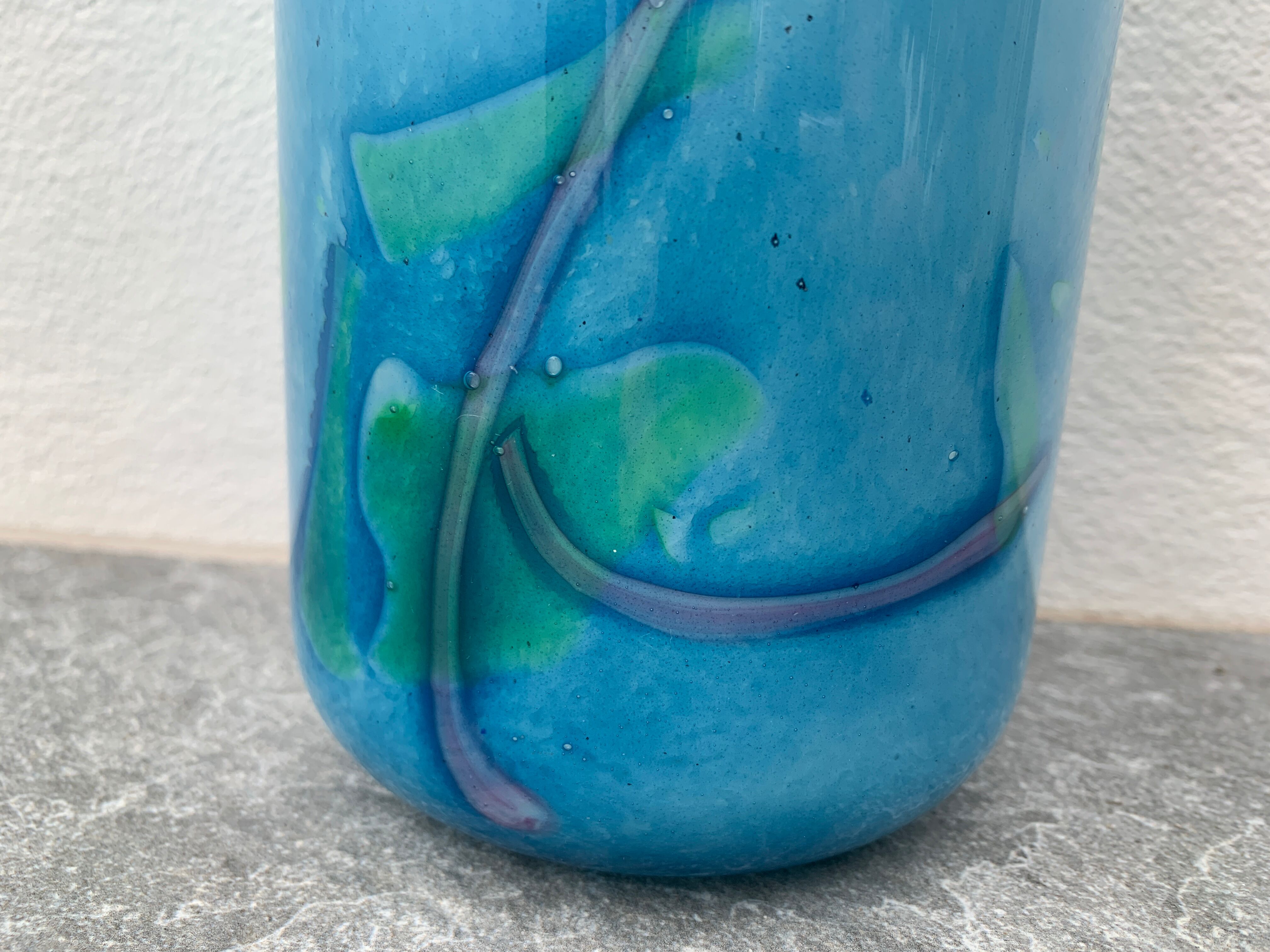 Vase en verre bleu La Rochère Selency