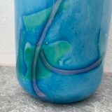 Vase en verre bleu La Rochère