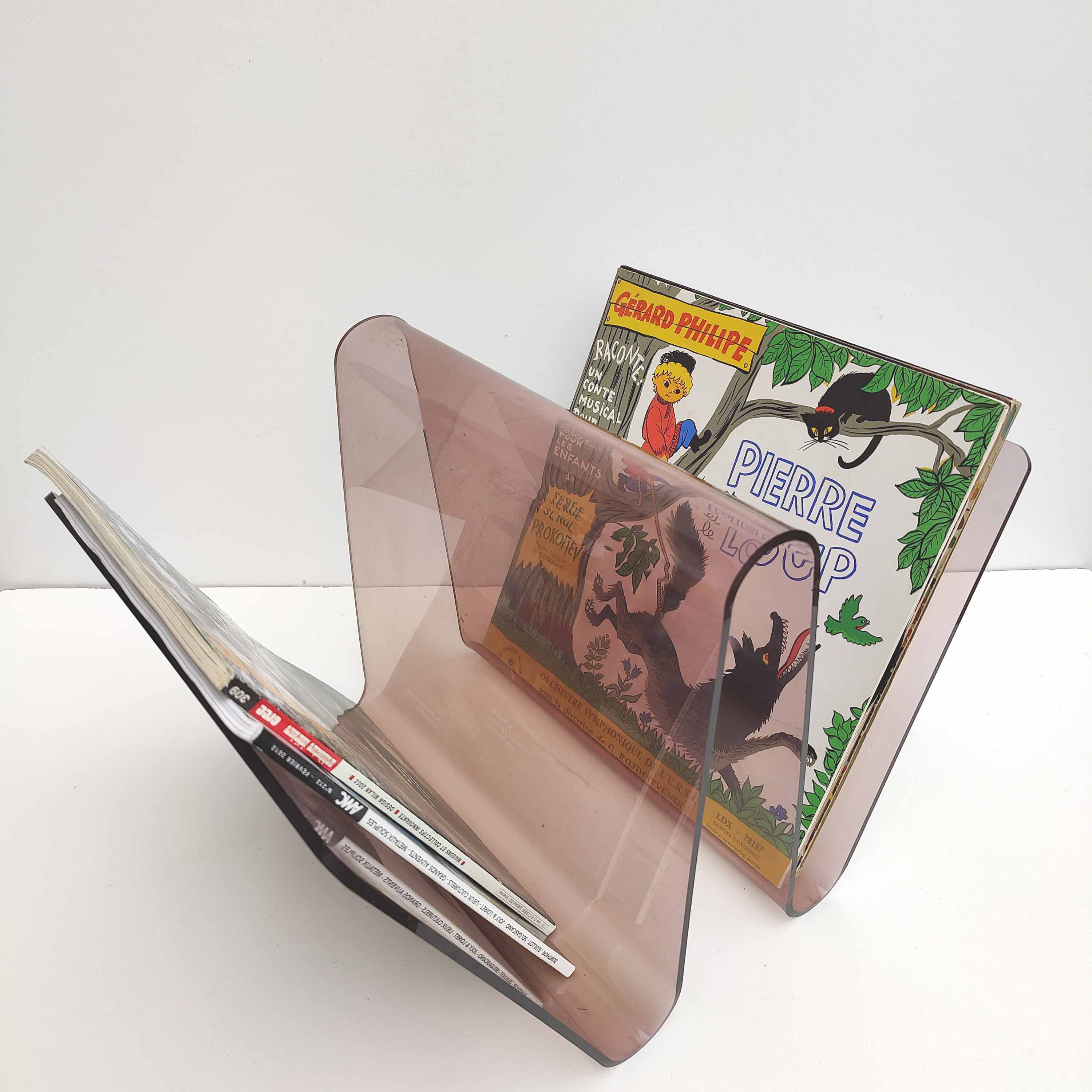 Door magazines / vinyl plexiglass 70s by Michel Dumas