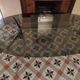 Dining table 70 chrome and smoked glass