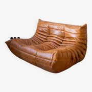 Togo Set of 2 Two-Seater Sofas, 2 Armchairs and an Ottoman in Dubai Pine Leather
