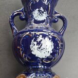 Antique blue vase in Italian porcelain