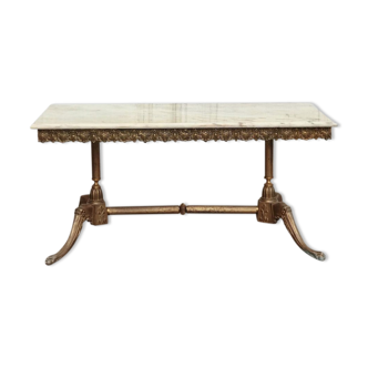 Marble and brass table