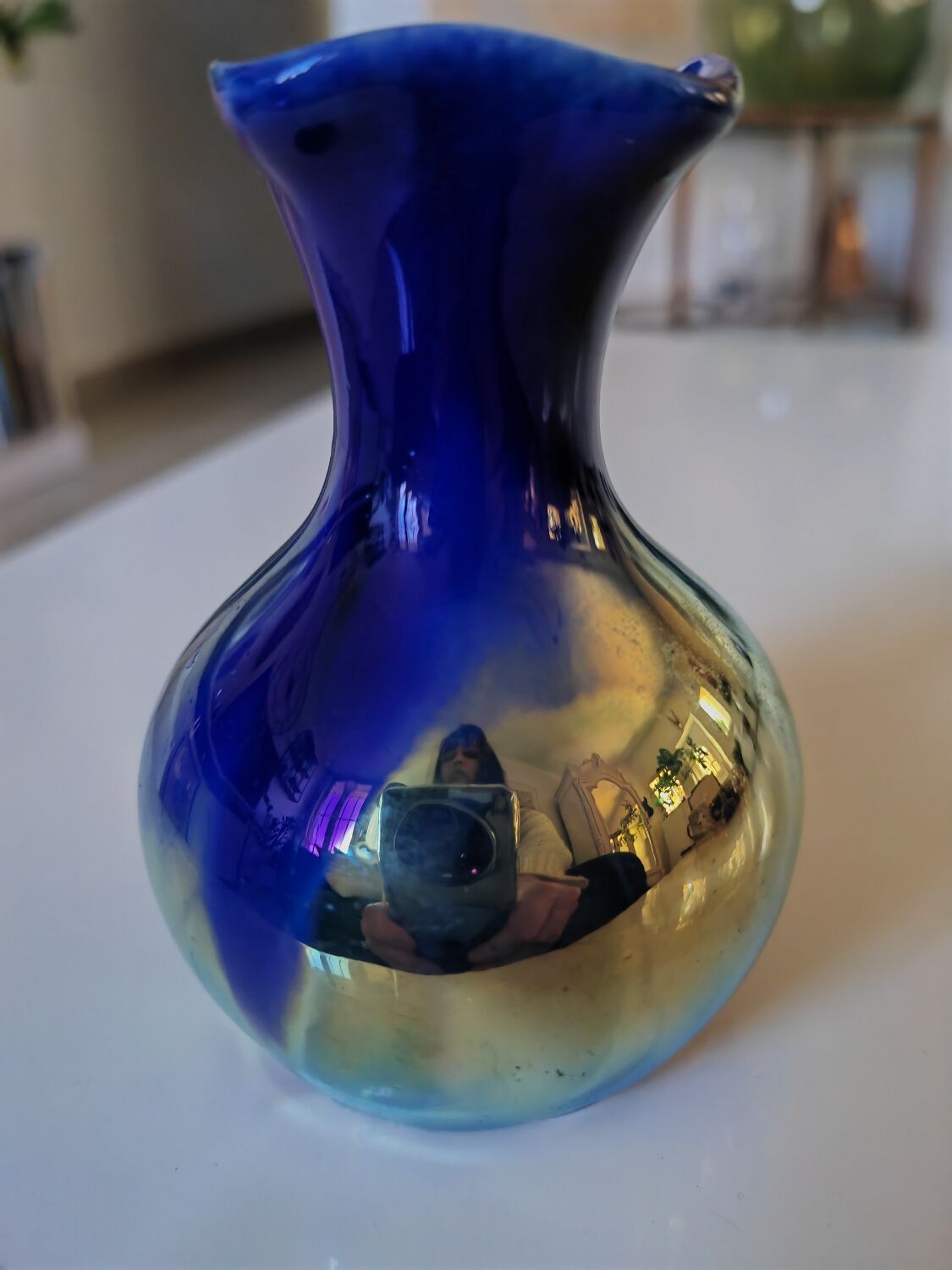 Vichy enamel vase