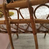 Rattan cradle on foot