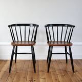 Paire de chaises scandinaves dans le goût de Tapiovaara, 1960