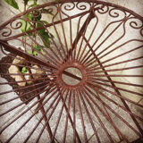 Ancient wrought iron pedestal table