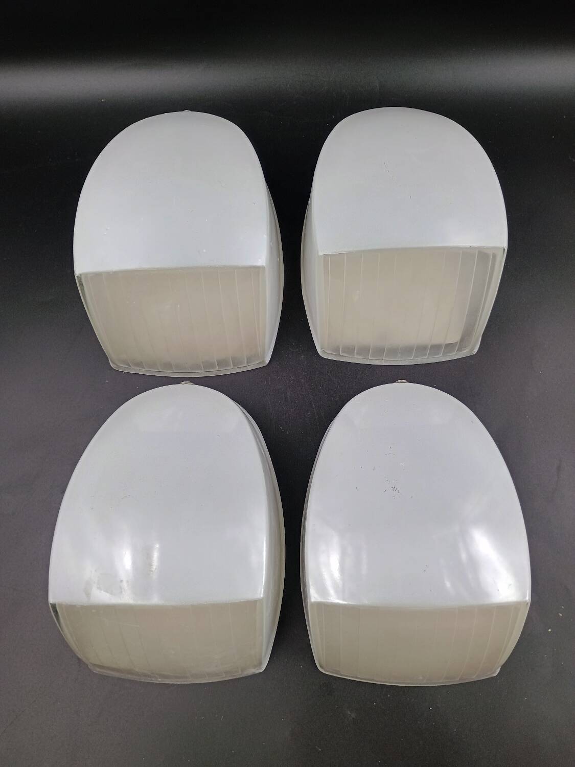 Set of 4 Holophane AMV wall lights. 2 Made in France Industrial loft