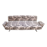 Italian Sofa Upholstered With Blanck and White Dedar fabrik , 1950s