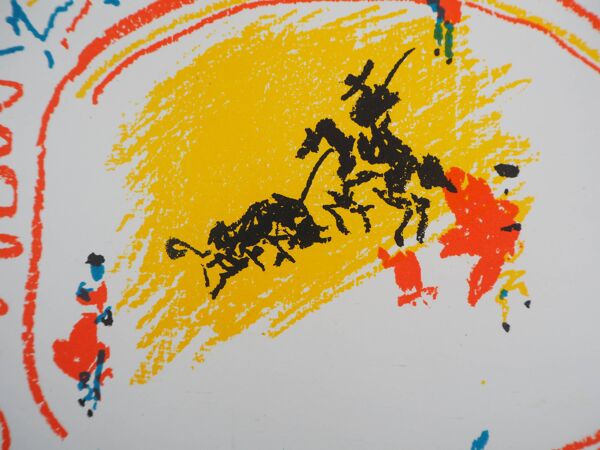Pablo picasso : la petite corrida - lithographie signée