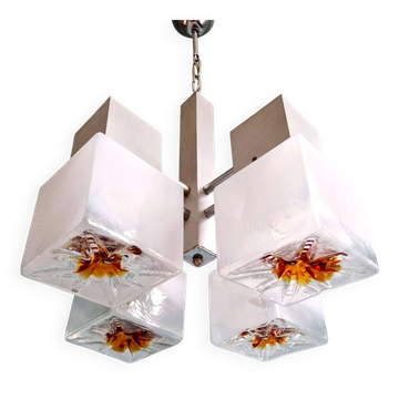 Lustre Mazzega cubique, style Space Age, 1970
