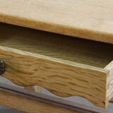 Pair of Vintage Danish Oak Bedside Tables with Drawer & Shelf, Kjærnulf style