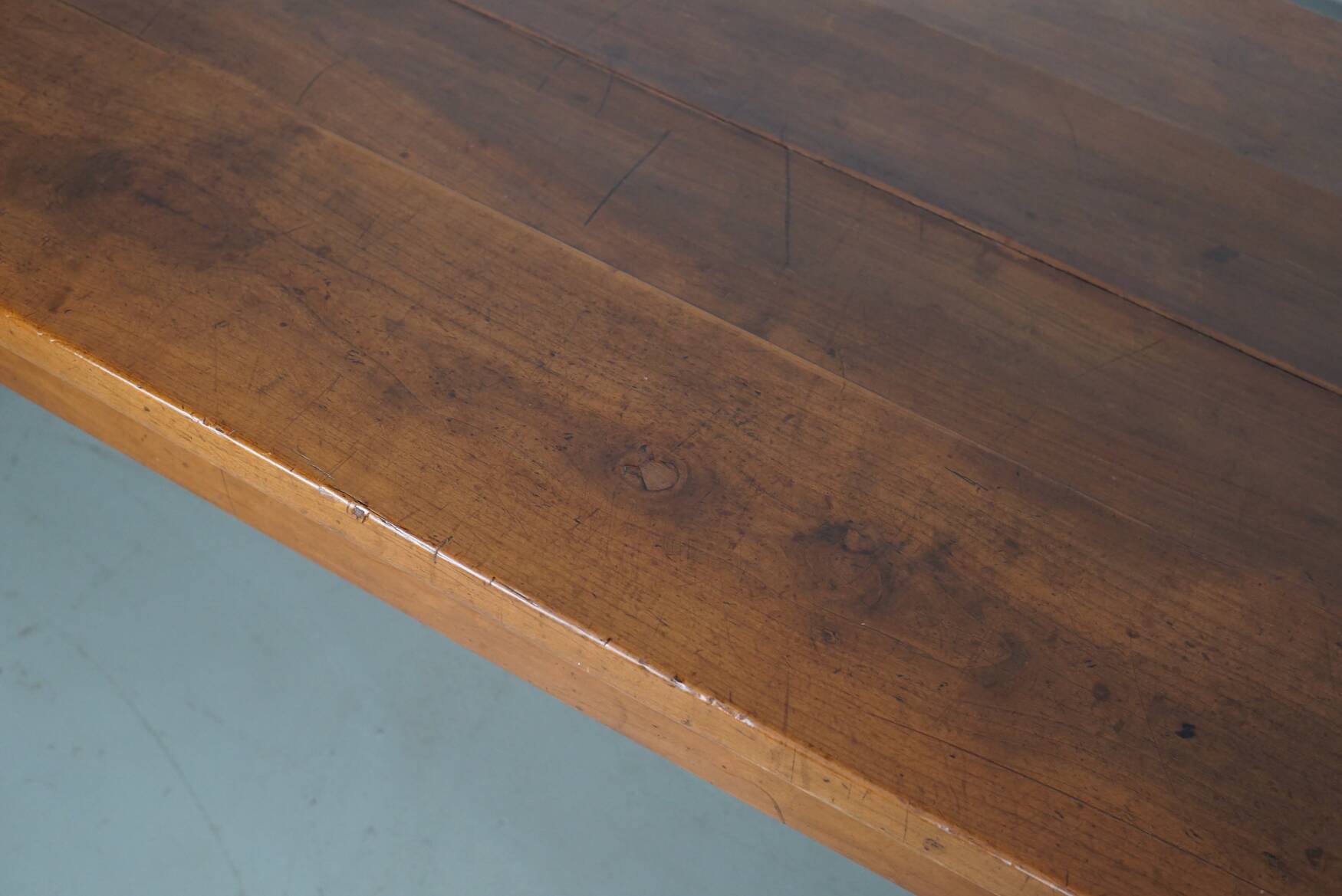 Antique Cherry Early 20th Century French Rustic Farmhouse Dining Table