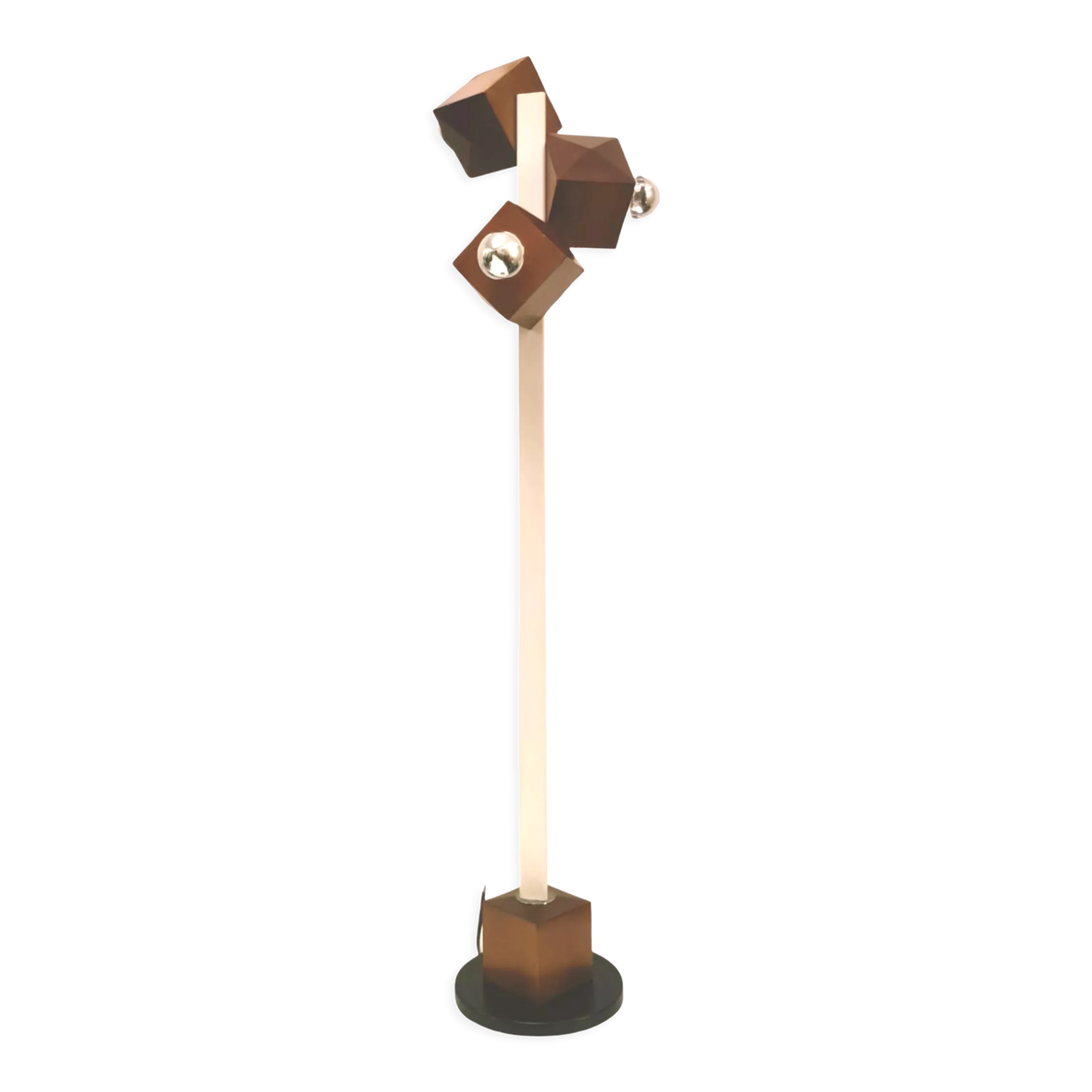 Large modernist cubist table lamp, Italy 1960s