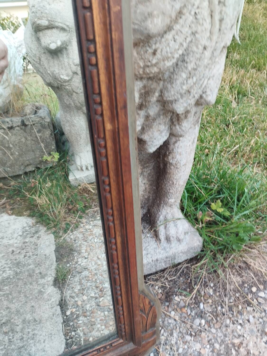 Antique Louis XVI style gilded wood mirror