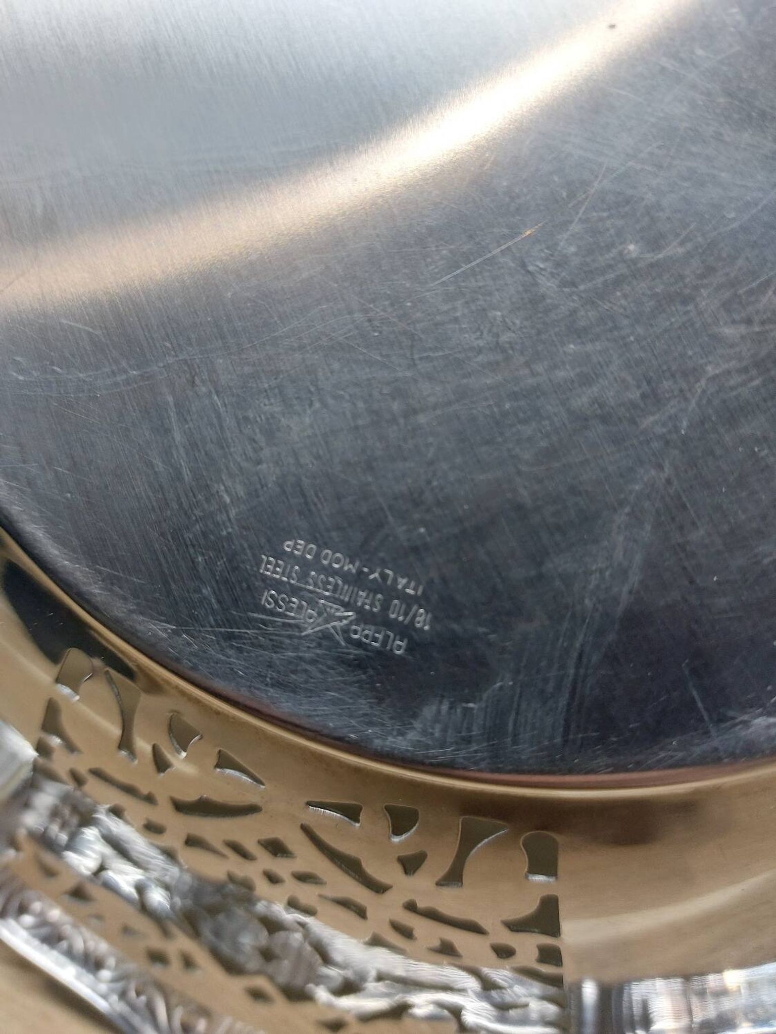 Vintage cut alfra alessi perforated basket stainless steel 18/10 italy