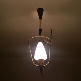 Black and gold chrome pin hanging lamp, 1950