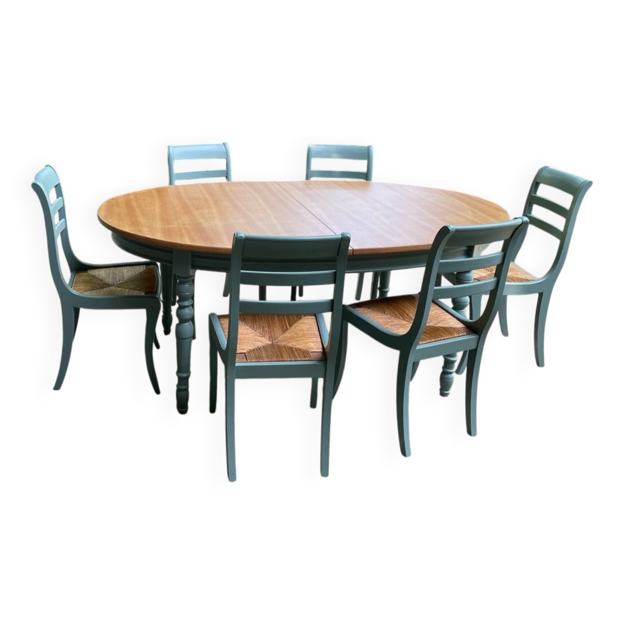 Table and six chairs