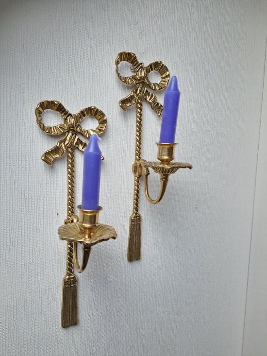 Set de 2 appliques murales chandelier en laiton
