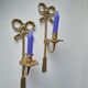 Set de 2 appliques murales chandelier en laiton