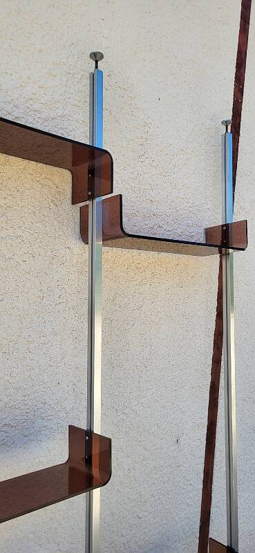 Vintage modular library shelf 6 legs and 14 shelves