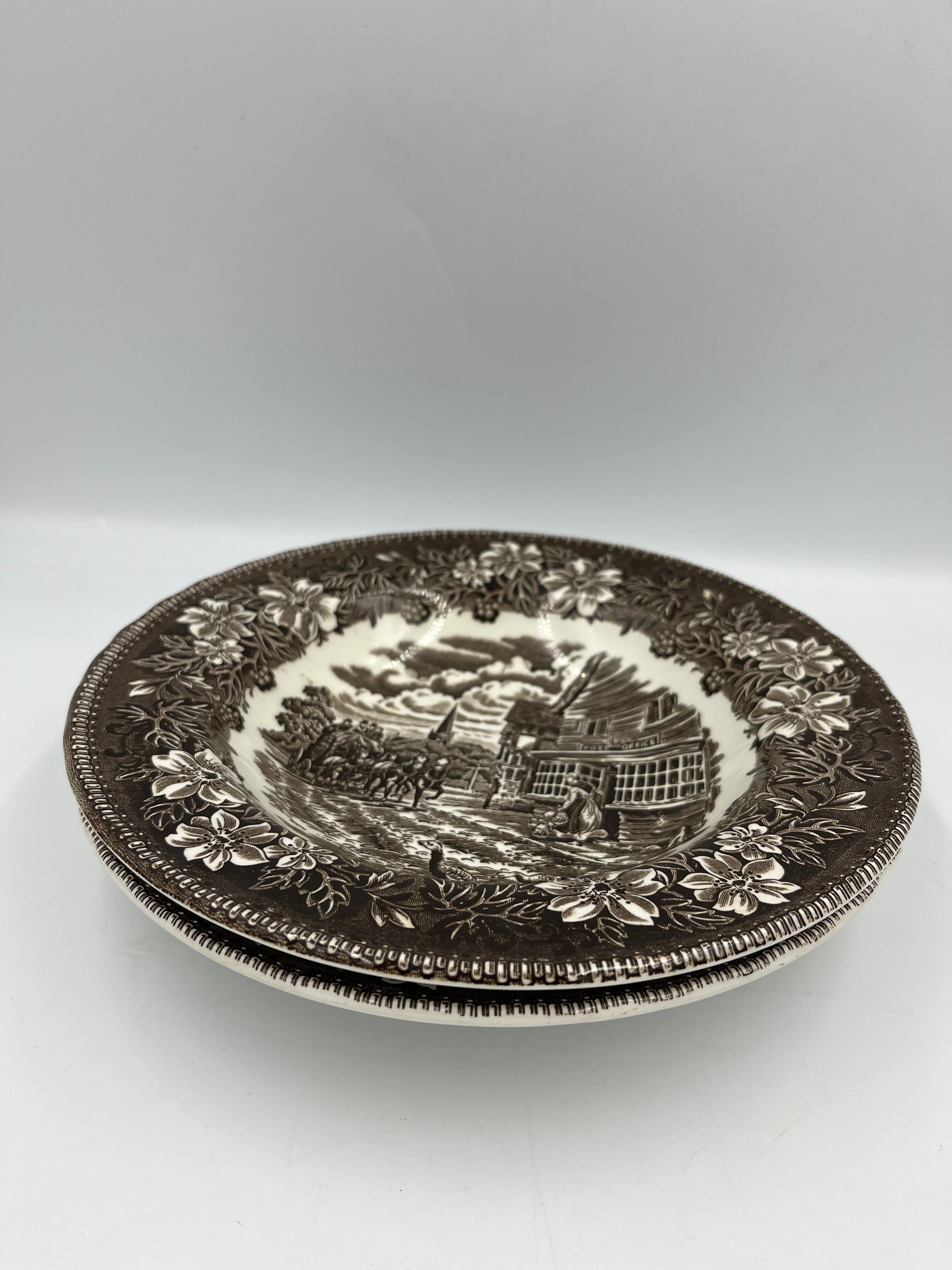 2 vintage Royal Tudor Staffordshire England hollow plates