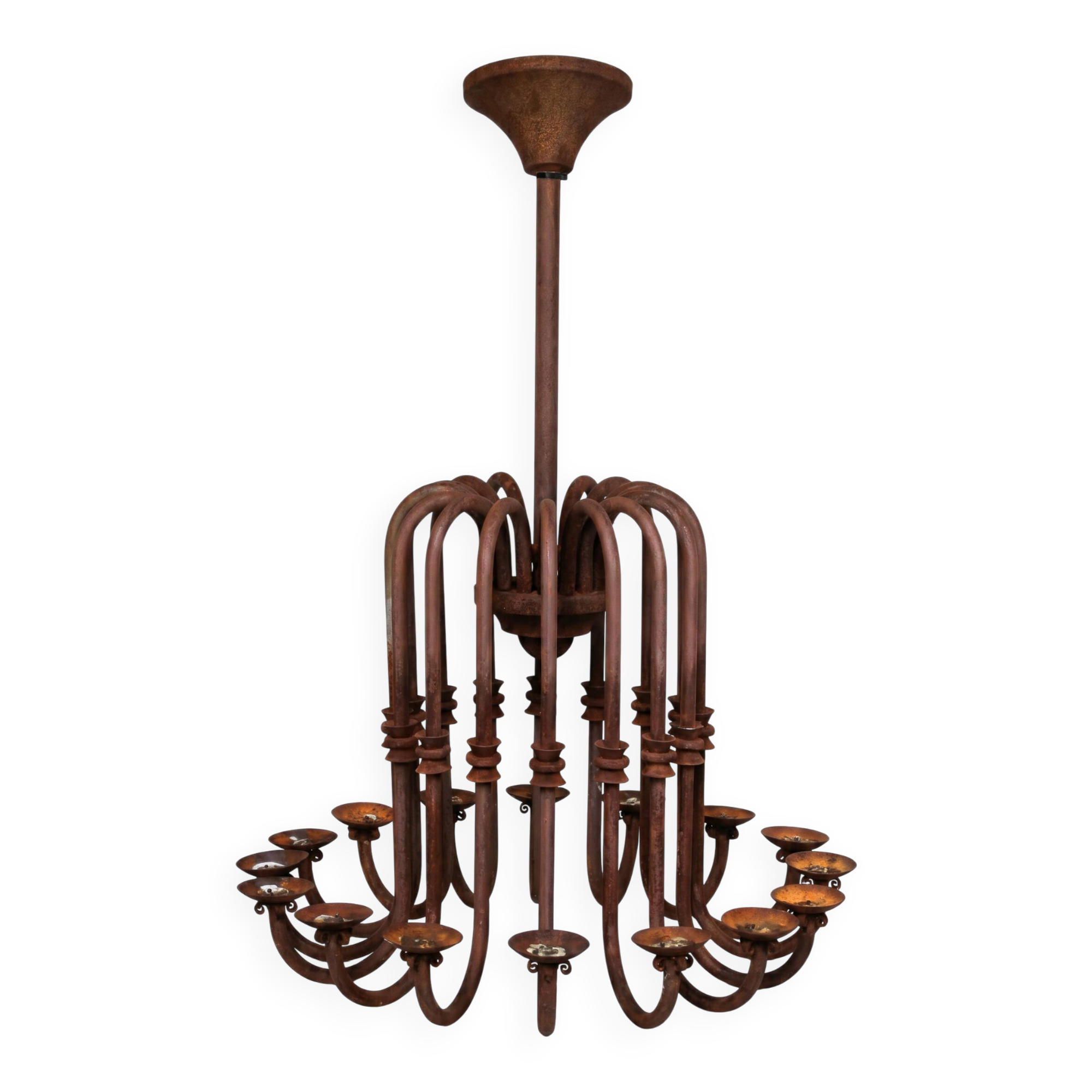 Large antique chandelier with 16 light arms