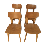 4 vintage beech chairs