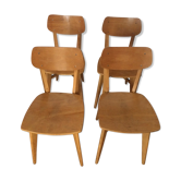 4 vintage beech chairs