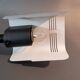 1970 Targetti Sankey workshop lamp in brushed aluminum.