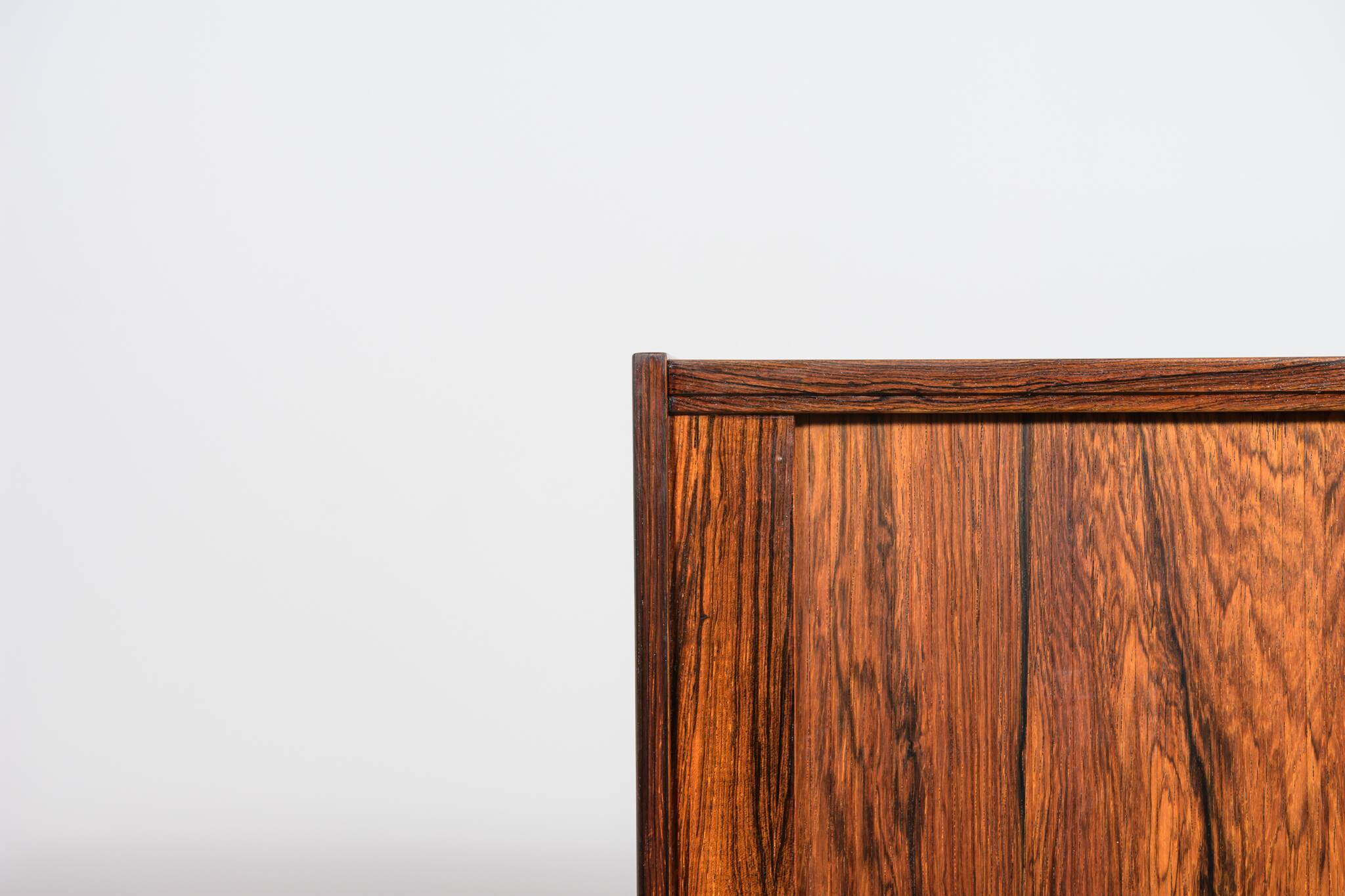 Mid-century rosewood bar with roller doors, Denmark, 1960s