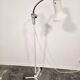 70s Gooseneck Metal Floor Lamp, Adjustable Height Tripod Base