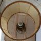 Cherry wood lamp and its leather shade