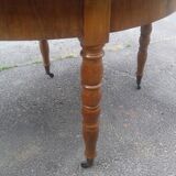 Walnut half moon console table time 1840 foot Jacob