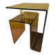 Smoked plexiglass side table signed Michel Dumas for Roche