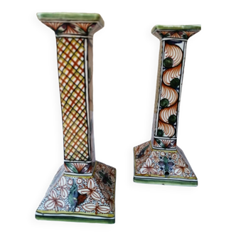 Pair of hand-painted porcelain chandeliers Portugal