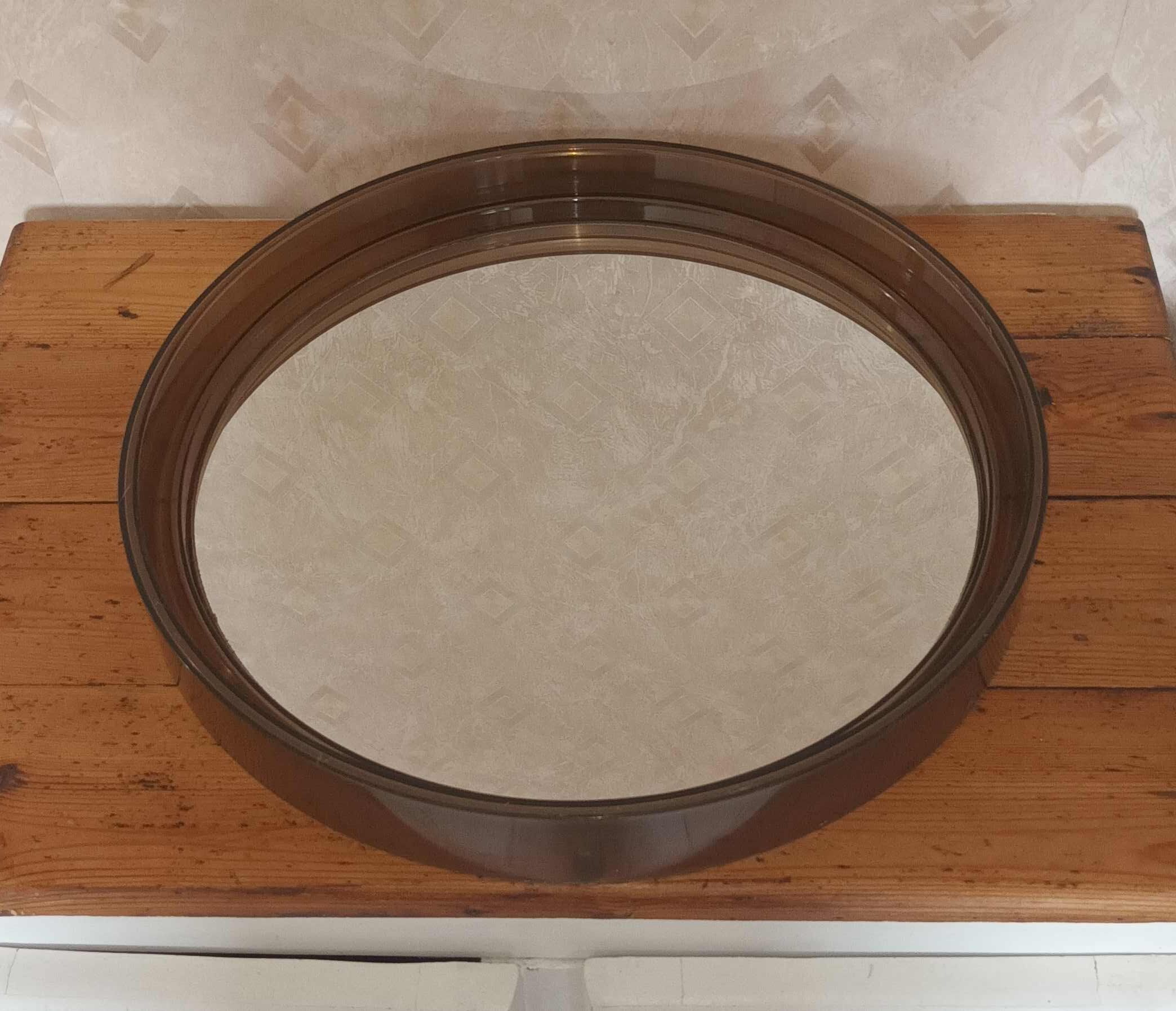Round mirror syla 40 cm vintage old smoked plexiglass