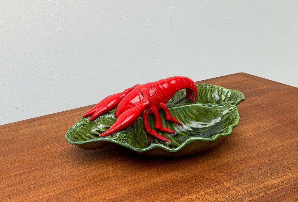 Vintage Italian lobster-shaped pottery sculpture.